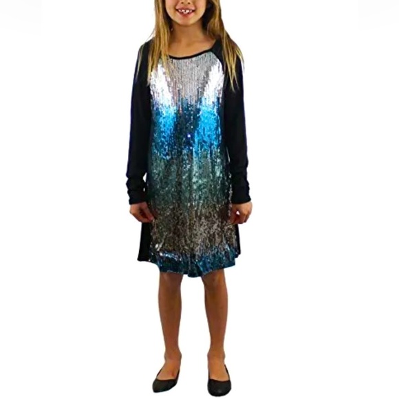 Emerald Sundae Sequence Girls Dress - Picture 1 of 4